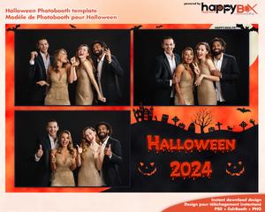 Halloween photobooth  orange, pumpkin, graves, cross, 4x6 (10x15cm), 3 photos