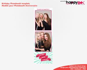 Birthday photobooth  30 years old, modern, party, green, pink, 2x6 (5x15cm), 2 photos