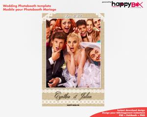 Photobooth Mariage romantique, vintage, tissu & dentelle, 4x6 (10x15cm), 1 photo