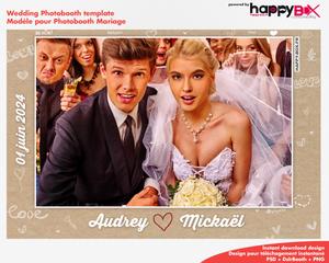 Photobooth Mariage romantique, vintage, liège, doodles, 4x6 (10x15cm), 1 photo