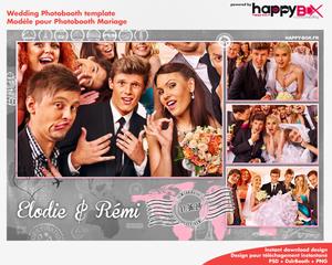 Wedding photobooth  romantic, pink, trip theme, 4x6 (10x15cm), 4 photos