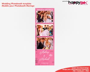 Photobooth Mariage romantique, moderne, rose, pastel, 2x6 (5x15cm), 3 photos