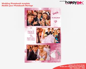Wedding photobooth  modern, romantic, pink, 4x6 (10x15cm), 3 photos