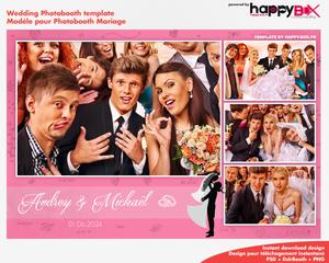 Photobooth Mariage romantique, moderne, rose, pastel, 4x6 (10x15cm), 4 photos