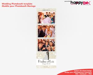 Photobooth Mariage thème paisley, ornements et fleurs, 2x6 (5x15cm), 3 photos