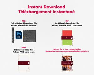 Photobooth Mariage moderne, theme fleurs, marron bordeaux, 4x6 (10x15cm), 2 photos