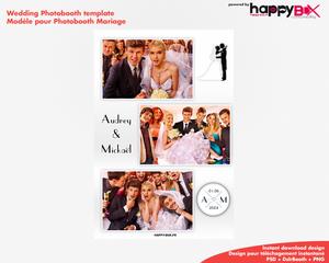 Photobooth Mariage romantique, modern, simple avec couple, 4x6 (10x15cm), 3 photos
