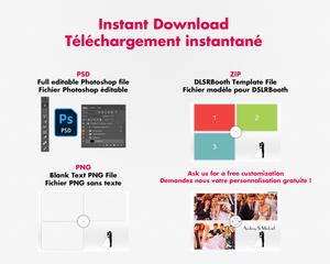 Photobooth Mariage romantique, modern, simple avec couple, 4x6 (10x15cm), 3 photos